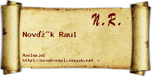 Novák Raul névjegykártya
