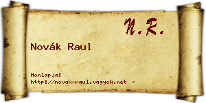 Novák Raul névjegykártya